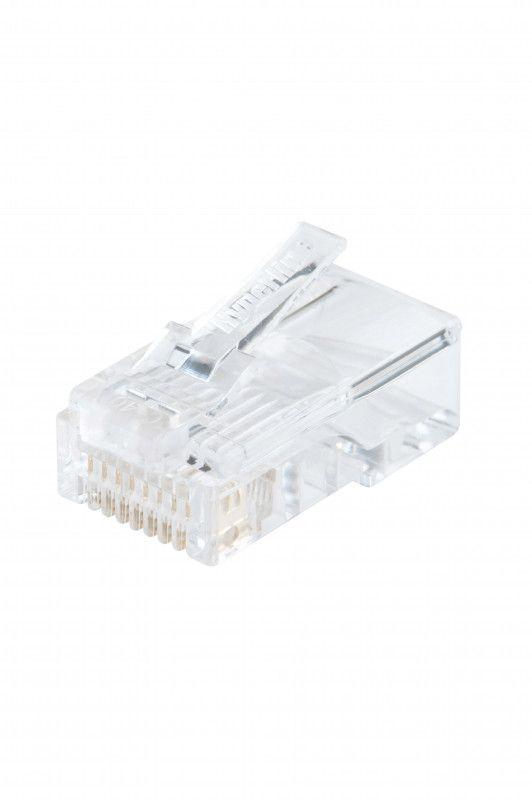 Разъем RJ45 8P8C кат.5E UTP PLUG-8P8C-U-C5-100 для ож и мж кабеля Hyperline 49377 купить оптом выгодно Разъем RJ45 8P8C кат.5E UTP PLUG-8P8C-U-C5-100 для ож и мж кабеля Hyperline 49377 оптом купить цена