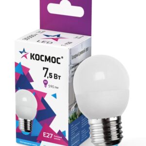Лампа светодиодная 7.5Вт шар 6500К холод. бел. E27 220В КОСМОС LkecLED7.5wGL45E2765 оптом купить цена