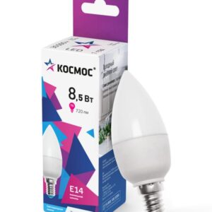 Лампа светодиодная 8.5Вт свеча 6500К холод. бел. E14 220В КОСМОС LkecLED8.5wCNE1465 оптом купить цена