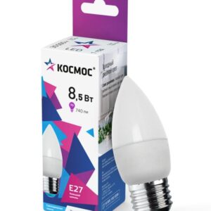 Лампа светодиодная 8.5Вт свеча 6500К холод. бел. E27 220В КОСМОС LkecLED8.5wCNE2765 оптом купить цена