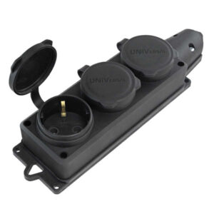 Колодка удлинителя 3-м Компакт 1ф с заглушками каучук UNIVersal 1323 оптом купить цена