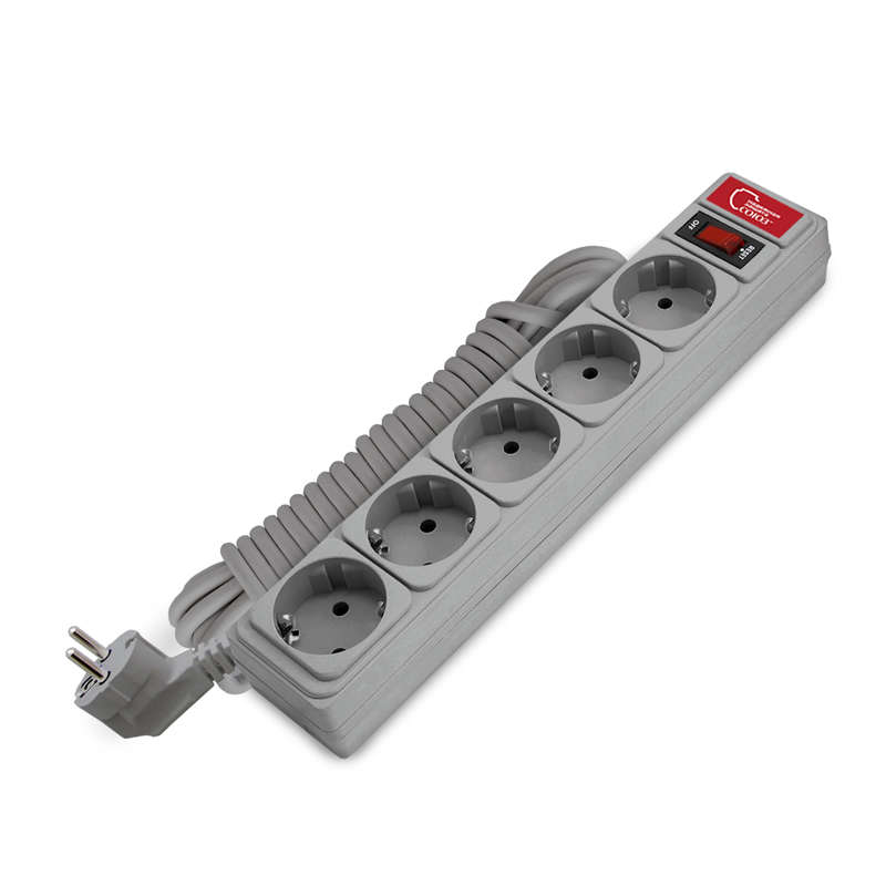 Удлинитель с сетевым фильтром 5х5м 10А IP21 ПВС 3х0.75 сер. Союз 1330 купить оптом выгодно Удлинитель с сетевым фильтром 5х5м 10А IP21 ПВС 3х0.75 сер. Союз 1330 оптом купить цена