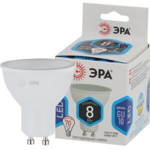 Лампочка светодиодная ЭРА STD LED MR16-8W-840-GU10 GU10 8Вт софит нейтральный белый свет купить оптом недорого