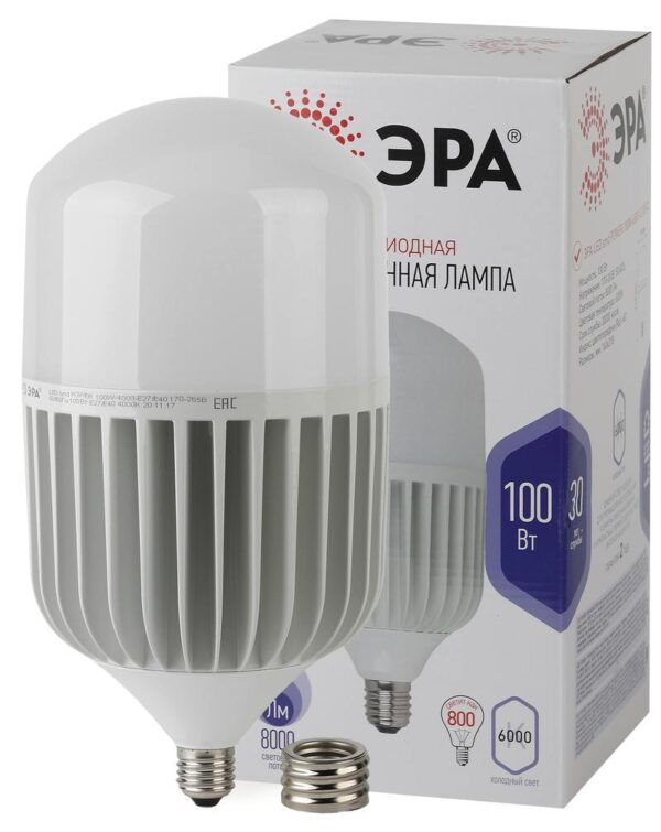 Лампа светодиодная ЭРА STD LED POWER T160-100W-6500-E27/E40 Е27 / Е40 100Вт колокол холодный дневной свет купить оптом недорого