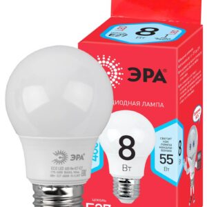 Лампочка светодиодная ЭРА RED LINE ECO LED A55-8W-840-E27 E27 / Е27 8Вт груша нейтральный белый свет купить оптом недорого
