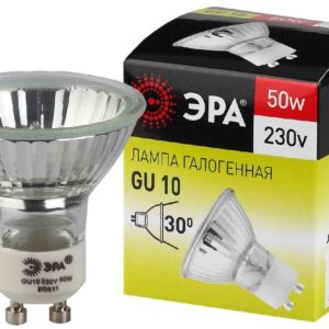Лампочка галогенная ЭРА GU10-JCDR (MR16)-50W-230V GU10 50Вт софит теплый белый свет купить оптом недорого