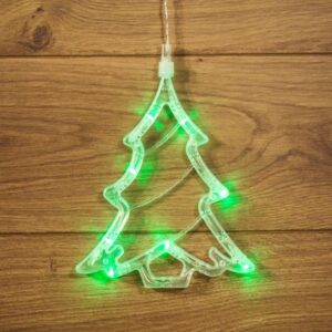 Фигура светодиодная "Елочка" 190х160х10мм 8LED зел. 1Вт 4.5В IP20 на присоске с подвесом элементы питания 3хAAA (не в компл.) Neon-Night 501-017 оптом купить цена