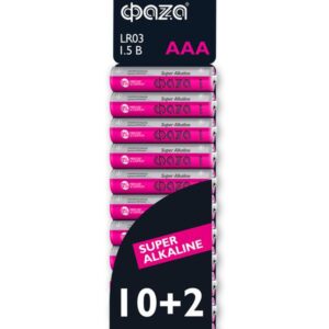 Элемент питания алкалиновый AAA/LR03 1.5В Super Alkaline SBL-10+2 (уп.12шт) ФАZА 2854612 оптом купить цена