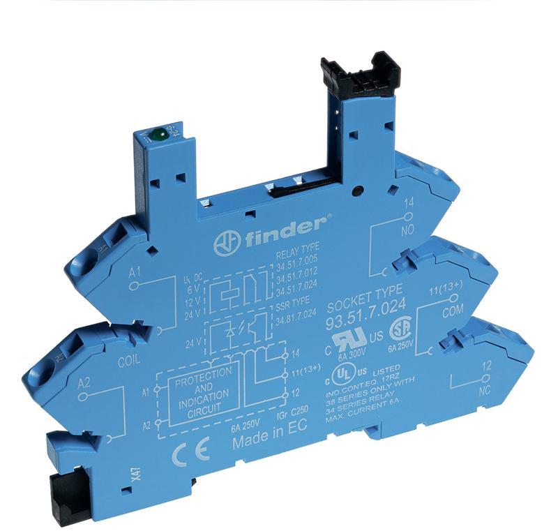 Розетка с безвинт. клеммами (пружинный зажим) для реле 34 серии 24В AC/DC в комплекте пластик. клипса LED FINDER 93510024 купить оптом выгодно Розетка с безвинт. клеммами (пружинный зажим) для реле 34 серии 24В AC/DC в комплекте пластик. клипса LED FINDER 93510024 оптом купить цена