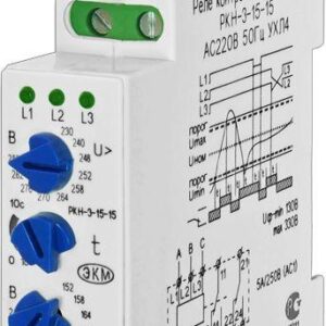 Реле контроля напряжения 3ф РКН-3-15-15 УХЛ4 AC 230В/AC 400В 4-х проводная схема включения задержка срабатывания 0.1...10с ток контактов исполнит. реле 8А 2п Меандр A8302-16933945 оптом купить цена
