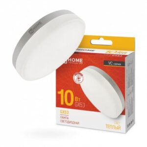 Лампа светодиодная LED-GX53-VC 10Вт таблетка 3000К тепл. бел. GX53 950лм 230В IN HOME 4690612020754 оптом купить цена