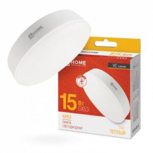 Лампа светодиодная LED-GX53-VC 15Вт таблетка 3000К тепл. бел. GX53 1430лм 230В IN HOME 4690612020815 оптом купить цена