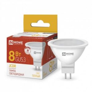 Лампа светодиодная LED-JCDR-VC 8Вт рефлектор 3000К тепл. бел. GU5.3 720лм 230В IN HOME 4690612020327 оптом купить цена