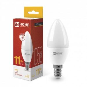Лампа светодиодная LED-СВЕЧА-VC 11Вт свеча 3000К тепл. бел. E14 1050лм 230В IN HOME 4690612020464 оптом купить цена