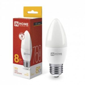 Лампа светодиодная LED-СВЕЧА-VC 8Вт свеча 3000К тепл. бел. E27 760лм 230В IN HOME 4690612020440 оптом купить цена