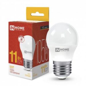 Лампа светодиодная LED-ШАР-VC 11Вт шар 3000К тепл. бел. E27 1050лм 230В IN HOME 4690612020600 оптом купить цена