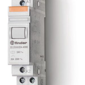 Контактор модульный 1NO + 1NC 20А AgSnO2 24В DC 17.5мм IP20 FINDER 222390244000 оптом купить цена
