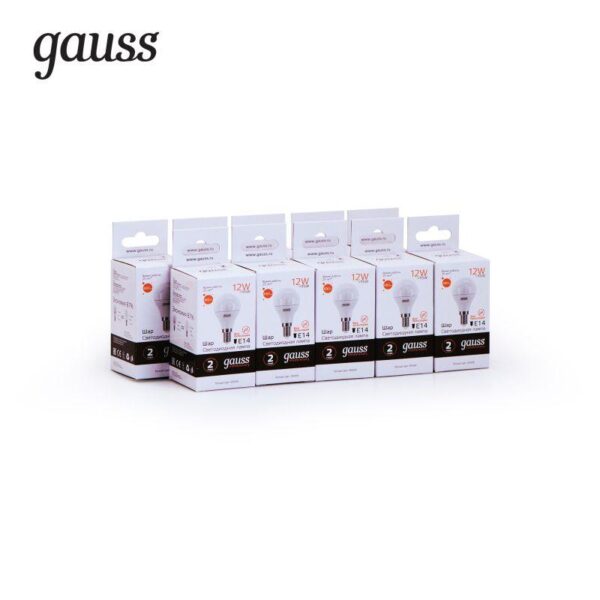 Лампа светодиодная Elementary 12Вт P45 шар 3000К тепл. бел. E14 880лм GAUSS 53112 оптом купить цена
