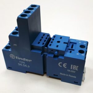 Розетка с винт. клеммами (с зажимной клетью) для реле 55.32 55.34 таймера 85.02 85.04 модули 86.00 99.02 в комплекте пластик. клипса 094.91.3 син. FINDER 94049SPA оптом купить цена