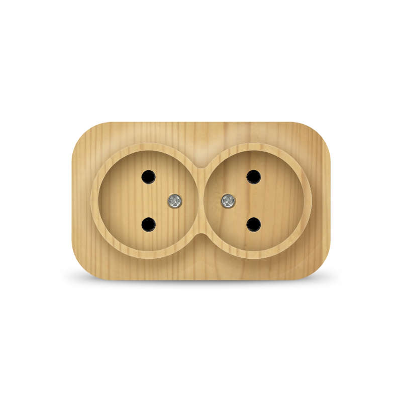 Розетка 2-м ОП 10А IP20 без заземл. сосна IONICH 1438 купить оптом выгодно Розетка 2-м ОП 10А IP20 без заземл. сосна IONICH 1438 оптом купить цена