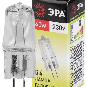 Лампочка галогенная ЭРА G4-JCD-40W-230V-CL G4 40Вт капсула теплый белый свет купить оптом недорого