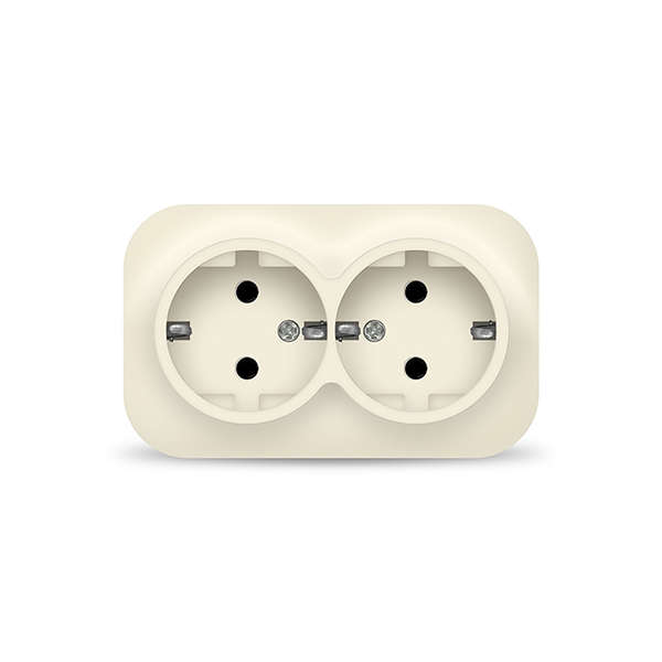 Розетка 2-м ОП 16А IP20 с заземл. сл. кость IONICH 1428 купить оптом выгодно Розетка 2-м ОП 16А IP20 с заземл. сл. кость IONICH 1428 оптом купить цена