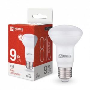 Лампа светодиодная LED-R63-VC 9Вт рефлектор 4000К нейтр. бел. E27 810лм 230В IN HOME 4690612024325 оптом купить цена