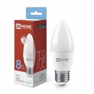 Лампа светодиодная LED-СВЕЧА-VC 8Вт свеча 6500К холод. бел. E27 760лм 230В IN HOME 4690612024820 оптом купить цена
