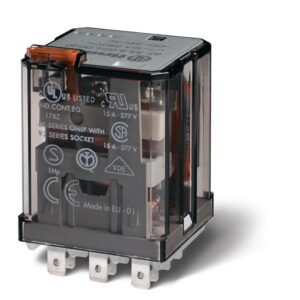 Реле силовое электромеханич. монтаж в розетку или наконечники Faston 187 (4.8х0.5мм) 3CO 16А AgCdO 230В AC RTI опции: кнопка тест + мех. индикатор FINDER 623382300040 оптом купить цена