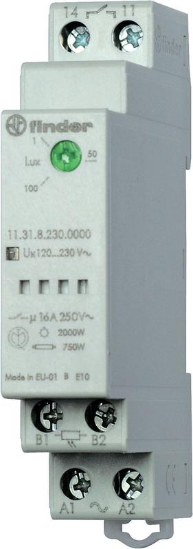 Фотореле модульное с фотоэлементом 011.02 монтаж на рейку 35мм 1NO 16А 230В AC 1…100люкс 17.5мм фотореле IP20/фотоэлемент IP54 FINDER 113182300000 купить оптом выгодно Фотореле модульное с фотоэлементом 011.02 монтаж на рейку 35мм 1NO 16А 230В AC 1…100люкс 17.5мм фотореле IP20/фотоэлемент IP54 FINDER 113182300000 оптом купить цена