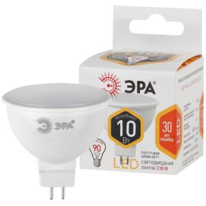 Лампочка светодиодная ЭРА STD LED MR16-10W-827-GU5.3 GU5.3 10Вт софит теплый белый свет купить оптом недорого