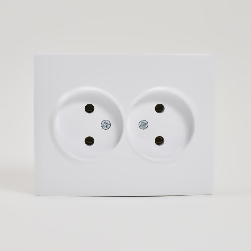 Розетка 2-м СП Karina 16А IP20 без заземл. термопласт бел. LEZARD 707-0200-128B купить оптом выгодно Розетка 2-м СП Karina 16А IP20 без заземл. термопласт бел. LEZARD 707-0200-128B оптом купить цена