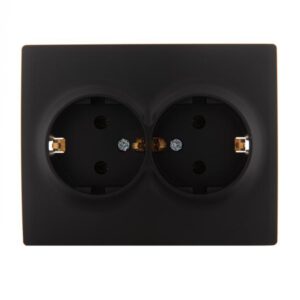 Розетка 2-м СП Karina с заземл. термопласт черн. бархат LEZARD 707-4200-127B оптом купить цена