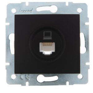 Розетка компьютерная 1-м СП Karina RJ45 механизм черн. бархат LEZARD 707-4288-139 оптом купить цена