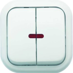 Выключатель 2-кл. ОП Валентина 10А IP20 А56-176 с индикацией бел. Кунцево 7636 оптом купить цена