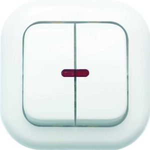 Выключатель 2-кл. СП Валентина 10А IP20 С56-175 с индикацией бел. Кунцево 7649 оптом купить цена