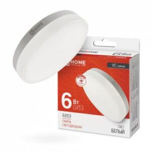 Лампа светодиодная LED-GX53-VC 6Вт таблетка 4000К нейтр. бел. GX53 570лм 230В IN HOME 4690612030791 оптом купить цена