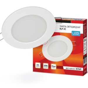 Светильник светодиодный RLP-VC 6Вт 4000К IP40 420лм 230В 95мм кругл. встраив. панель бел. IN HOME 4690612023342 оптом купить цена