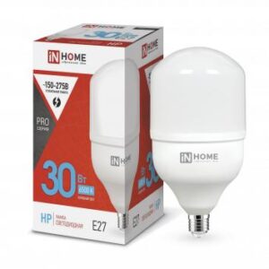 Лампа светодиодная высокомощная LED-HP-PRO 30Вт цилиндр 6500К холод. бел. E27 2850лм 230В IN HOME 4690612031088 оптом купить цена