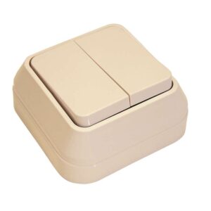 Выключатель 2-кл. ОП 10А IP20 крем. Makel 45203 оптом купить цена