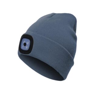 Шапка с фонариком 215х205х5 темн. сер. (фонарь 66х50х15мм снимается; аккум. 3.7В/200мА.ч) 3 режима свечения Космос KOCHat_grey оптом купить цена