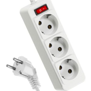 Удлинитель 3х3м с заземл. 10А IP20 ПВС 3х0.75 с выкл. КОСМОС YKsm3m-3g-Z-V(10A)P оптом купить цена
