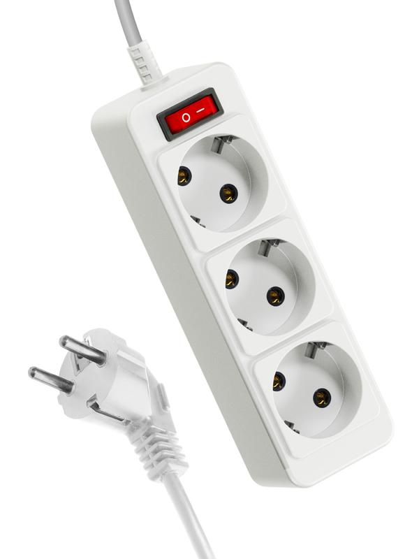 Удлинитель 3х3м с заземл. 10А IP20 ПВС 3х0.75 с выкл. КОСМОС YKsm3m-3g-Z-V(10A)P купить оптом выгодно Удлинитель 3х3м с заземл. 10А IP20 ПВС 3х0.75 с выкл. КОСМОС YKsm3m-3g-Z-V(10A)P оптом купить цена