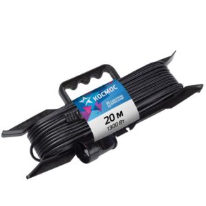 Удлинитель-шнур на рамке 1х20м 6А IP20 1.3кВт ПВС 2х0.75 КОСМОС YPKsm20m-1g(6A) оптом купить цена