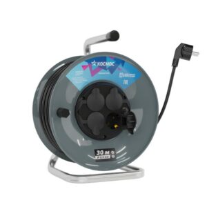 Удлинитель на катушке 4х30м с заземл. 16А IP44 3.5кВт ПВС 3х2.5 с терморазмыкателем КОСМОС YKKsm30m-4g-Z(2.5)IP оптом купить цена