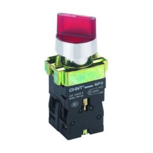 Переключатель NP2-BK12461 2 полож. с фиксацией 1НО красн. AC/DC 220В (LED) IP40 CHINT 574697 оптом купить цена