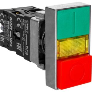 Кнопка двойная NP2-EW8465 1НО+1НЗ AC/DC 220/230В(LED) IP40 CHINT 574745 оптом купить цена