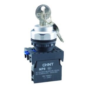 Переключатель с ключом NP8-10Y/21 2 полож. с фиксацией 1НО IP65 (R) CHINT 578130 оптом купить цена