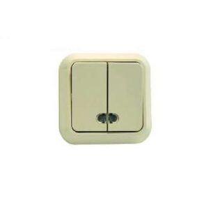 Выключатель 2-кл. ОП 10А IP20 с подсветкой крем. Makel 45223 оптом купить цена