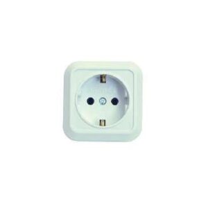 Розетка 1-м ОП 16А IP20 квадрат. с заземл. крем. Makel 45208 оптом купить цена